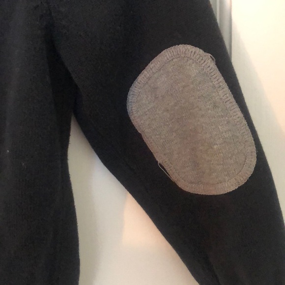 H&M 2T/3T Cardigan Black Gray Elbow Patches - Picture 3 of 4